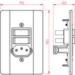 2 Interruptores Paralelos + 1 Tomada 2P+T 10A/250Vca Engate Convencional com placa Milleniun (39137)