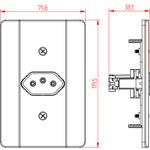 Tomada 2P+T 10A/250Vca Engate Convencional com placa Horizontal Milleniun (39023)