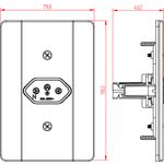 Tomada 2P+T Horizontal 20A/250Vca Engate Convencional com placa Milleniun (39617)