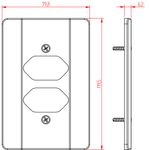 Placa 4X2 para 2 Tomadas Horizontal Milleniun (39092)