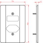Placa 4X2 para 1 Interruptor + 1 Tomada Horizontal Milleniun (39094)