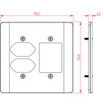 Placa 4X4 para 2 Tomadas + 3 Seções Milleniun (39100)