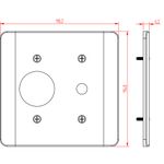 Placa 4X4 para 1 Tomada Redonda + 1 Furo Coaxial Milleniun (22022)