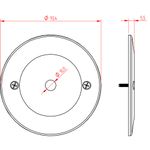 Placa 3'' Redonda com Furo Coaxial Milleniun (22009)