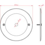 Placa 4'' Redonda com Furo Coaxial Milleniun (22026)