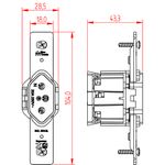 Tomada 2P+T Vertical 20A, 250Vca sem placa Milleniun (39015)