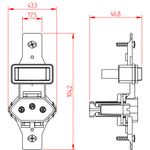 1 Interruptor Simples 10A + 1 Tomada 2P+T 20A, 250Vca sem placa Preto Clássica (39205)
