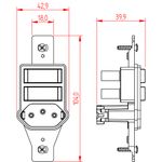2 Interruptores Paralelos + 1 Tomada 2P+T 10A/250Vca sem placa Milleniun (39131)