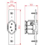 Tomada 2P+T Vertical 10A/250Vca sem placa Milleniun (39013)