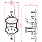 2 Tomadas 2P+T 10A/250Vca sem placa Preto Clássica (39046)