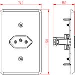 Tomada 2P+T 10A/250Vca Engate Convencional com placa Horizontal Clássica (39022)