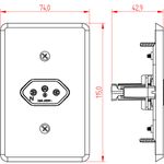 Tomada 2P+T Horizontal 20A, 250Vca Engate Convencional com placa Clássica (39615)