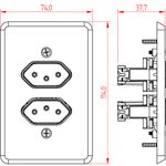 2 Tomadas 2P+T 10A/250Vca Engate Convencional com placa Clássica (39048)