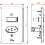 1 Interruptor Simples + Tomada 2P+T 10A/250Vca Engate Convencional com placa Clássica (39044)