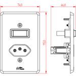 1 Interruptor Simples 10A + 1 Tomada 2P+T 20A, 250Vca Engate Convencional com placa Clássica (39209)