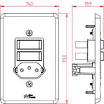 2 Interruptores Simples + 1 Tomada 2P+T 10A/250Vca Engate Convencional com placa Clássica (39132)