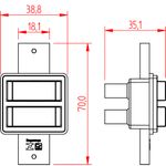 1 Interruptor Simples + 1 Interruptor Paralelo 10A/250Vca sem placa Sobrepor Milleniun (60004)