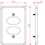 Placa 4X2 para 2 Tomadas Horizontal Clássica (39091)