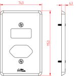 Placa 4X2 para 1 Interruptor + 1 Tomada Horizontal Clássica (39093)
