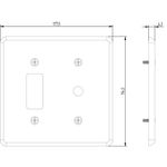 Placa 4X4 para 1 Seção + 1 Furo Coaxial Clássica (12022)