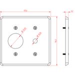 Placa 4X4 para 1 Tomada Redonda + 1 Furo Coaxial Clássica (12020)