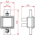 1 Interruptor Bipolar Paralelo 10A/250Vca sem placa Sobrepor Milleniun (60016)