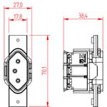 Tomada 2P+T Vertical 10A/250Vca sem placa Sobrepor Milleniun (39105)