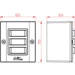 Conjunto Sobrepor Milleniun com 3 Interruptores Simples 10A/250Vca Engate Convencional (61006)