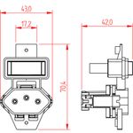 1 Interruptor Simples + 1 Tomada 2P+T 10A/250Vca sem placa Sobrepor Milleniun (39112)