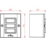 Conjunto Sobrepor Milleniun com 3 Interruptores Paralelos 10A/250Vca Engate Convencional (61009)