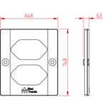 Placa 3X3 Sobrepor Milleniun para 2 Tomadas Horizontais (39072)