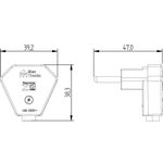 Plugue Triangular 90º 2P 10A/250Vca Cinza (39000)