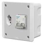 Caixa de Proteção Embutir Disjuntor 2P, 10A, DIN + Tomada 10A (89068)