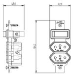 Tomada Dupla Conjugada 2P+T 10A/250Vca + 1 Interruptor Simples Engate Soft sem placa Milleniun (39848)