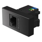 Módulo Tomada RJ45 Cat6 Preto Brilho (41419)