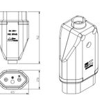 Prolongador Fêmea 2P+T 20A, 250Vca Preto (39069)