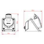 Tomada Industrial de Sobrepor, 2P+T, 32A, 9h, 380/440Vca, 50/60Hz, Vermelha, IP44 (E3209)