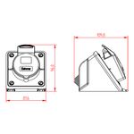Tomada Industrial de Sobrepor, 3P+T, 16A, 4h, 100/130Vca, 50/60Hz, Amarela, IP44 (E4004)