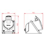 Tomada Industrial de Sobrepor, 3P+T, 32A, 6h, 380/440Vca, 50/60Hz, Vermelha, IP44 (E4206)