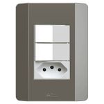 2 Interruptores Paralelos Soft + 1 Tomada 2P+T 20A/250Vca Engate Convencional com placa Prisma (39826)