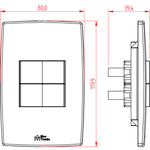 1 Interruptor Simples + 1 Interruptor Paralelo 10A/250Vca com placa Mec-Plus (81105)