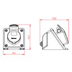Tomada Industrial de Sobrepor, 2P+T, 16A, 6h, 200/250Vca, 50/60Hz, Azul, IP44 (E3006)