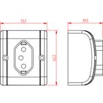 Tomada Externa 2P+T 20A/ 250Vca Cinza (39121)