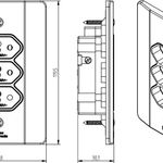 Conjunto Tomada Tripla Conjugada 2P+T 10A/250Vca com placa Milleniun (39891)