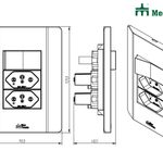 1 Interruptor Paralelo + 2 Tomadas 2P+T 10A/250Vca Engate Convencional com placa Rapid Preta (39911)