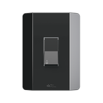 1 Pulsador Campainha 10A/250Vca Engate Convencional com placa Vertical Rapid Preta (85055)