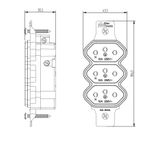 Tomada Tripla Conjugada 2P+T 10A/250Vca sem placa (39889)