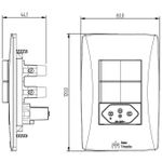 2 Interruptores Simples Soft + 1 Tomada 2P+T 20A/250Vca Engate Convencional com placa Petra (39845)