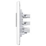 2 Interruptores Simples + 1 Tomada 2P+T 10A/250Vca Engate Soft com placa Rapid Branca (39804)