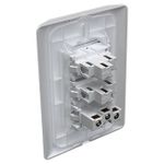 2 Interruptores Simples + 1 Tomada 2P+T 10A/250Vca Engate Soft com placa Rapid Branca (39804)